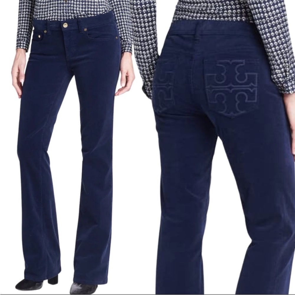 Tory Burch Dark Navy Classic Tory Corduroy Jeans in size 30. Like new condition.